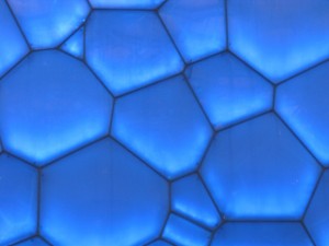 Close up of the side of the Water Cube