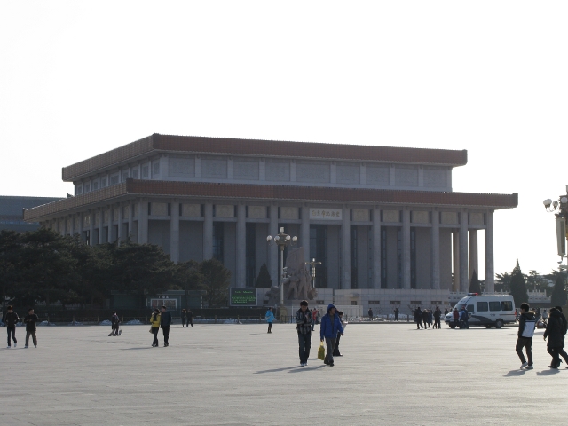 Can you tell from which direction the sun was coming? This was taken on the same day as the previous one but facing southwest.  This is Chairman Mao's mausoleum.  Affectionately dubbed the 'Maosoleum' by many of my friends. :)  Inside you can view Mao's 'body'.  I haven't had the desire to go in or the patience to wait in line.  