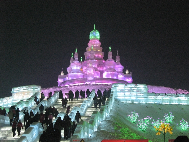 A Russian-type building on top of the Great Wall of Ice.