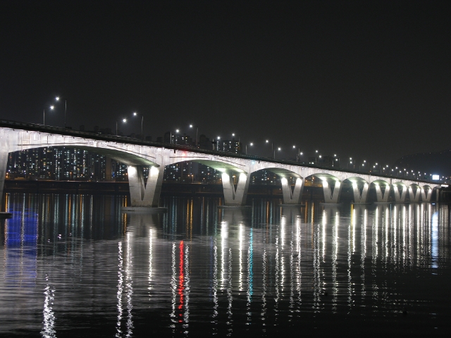On of the many bridges over the Han River